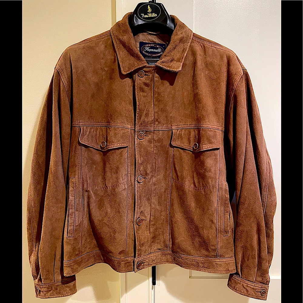 Mens Faconnable Goatskin Leather Jacket